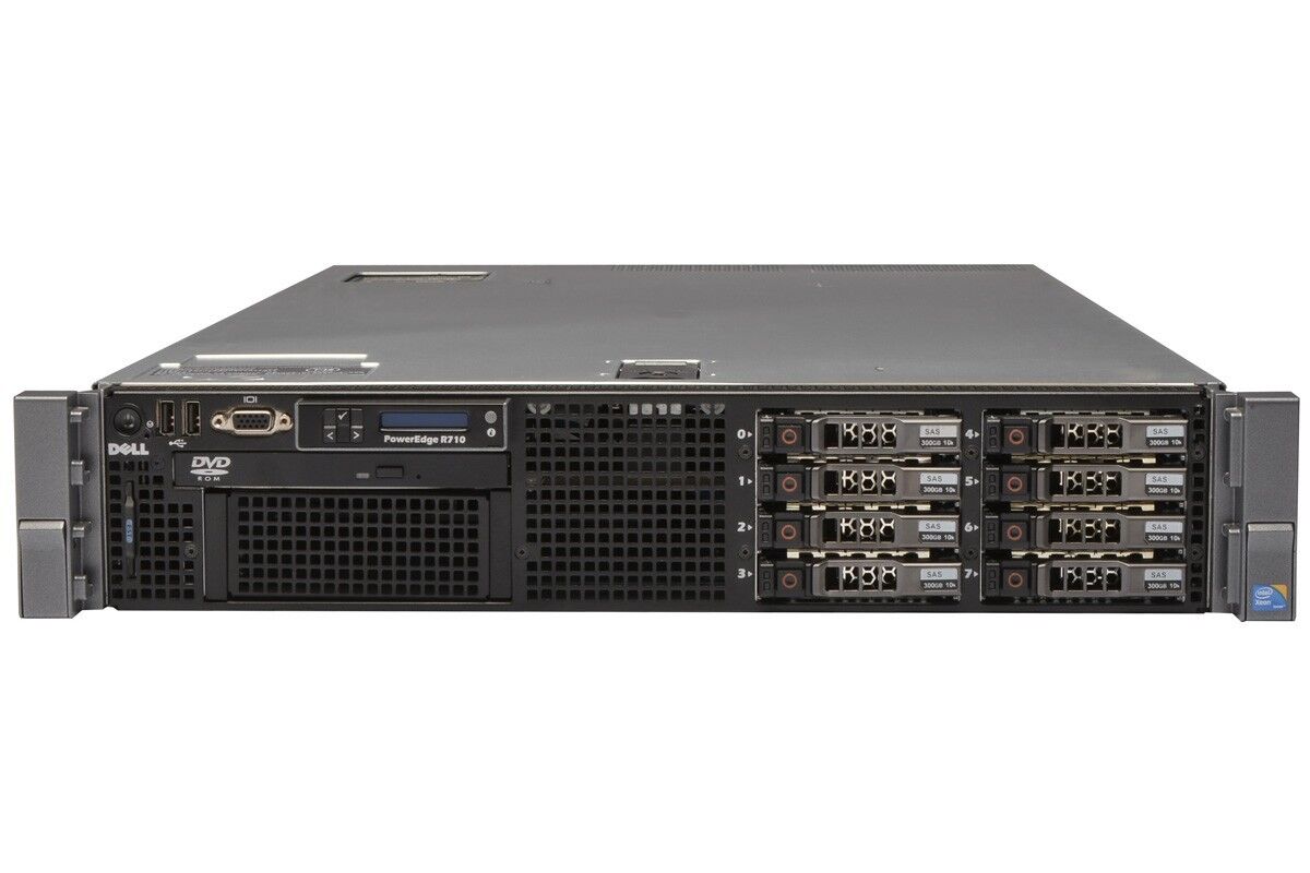 DELL PE R710 Rack Server , 12 Cores / 24Threads/ 1.2TB SAS / 32GB Ram / Homelab 