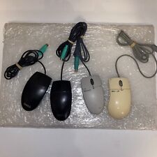 4x-Vintage Mechanical Ball Wheel Mouse Microsoft Intellimouse, Dell WORKING picture