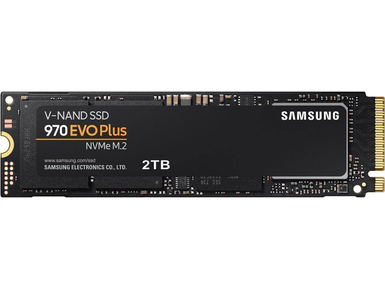 SAMSUNG 970 EVO PLUS 2TB M.2 2280 PCIe Gen 3.0 NVMe 1.3 V-NAND 3bit MLC SSD Driv