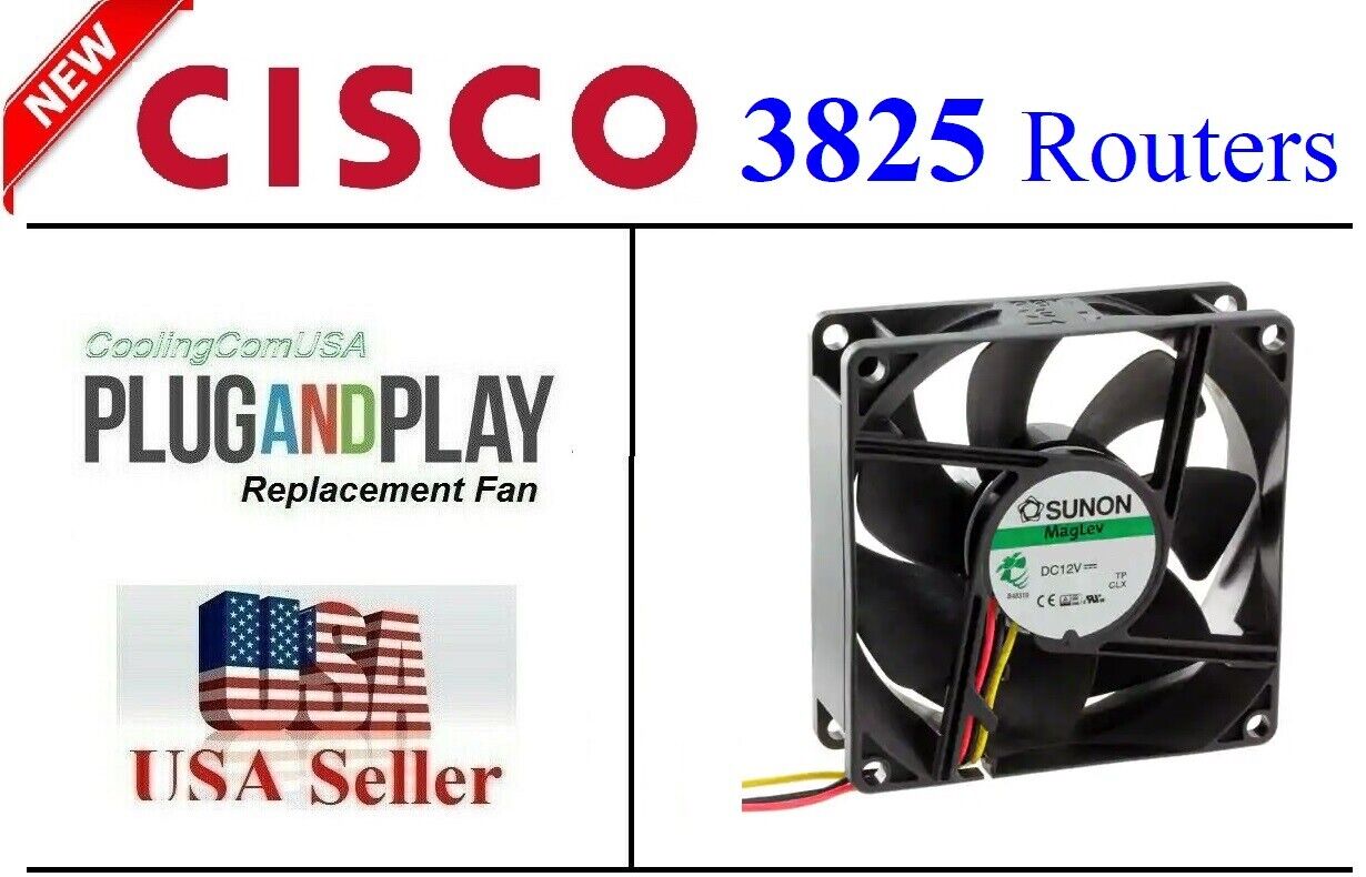 1x Brand New replacement fan for Cisco 3825 Fan1 or Fan2 for ACS-3825-FAN-1/2=