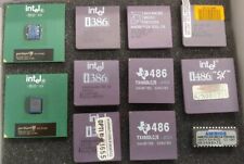 Lot of 10 Vintage CPU Tx486dlc/e Intel i386 i486 SX SL4C8 SL4MD A82385-33 GOLD  picture