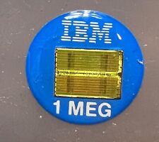 One vintage IBM 1 MEG memory chip stick on button advertising memorabilia picture