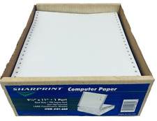 600 + Pages Vintage Computer Printer Paper Continuous Dot Matrix Printer White picture