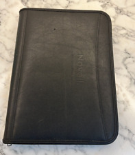 Vintage Leed's Novell Leather Zippered Portfolio Notepad IT Computer Collectible picture