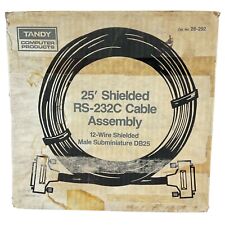 Tandy Serial Cable RS-232C 25 FT DB25 Male to DB25Male cat no 26-292 new vintage picture