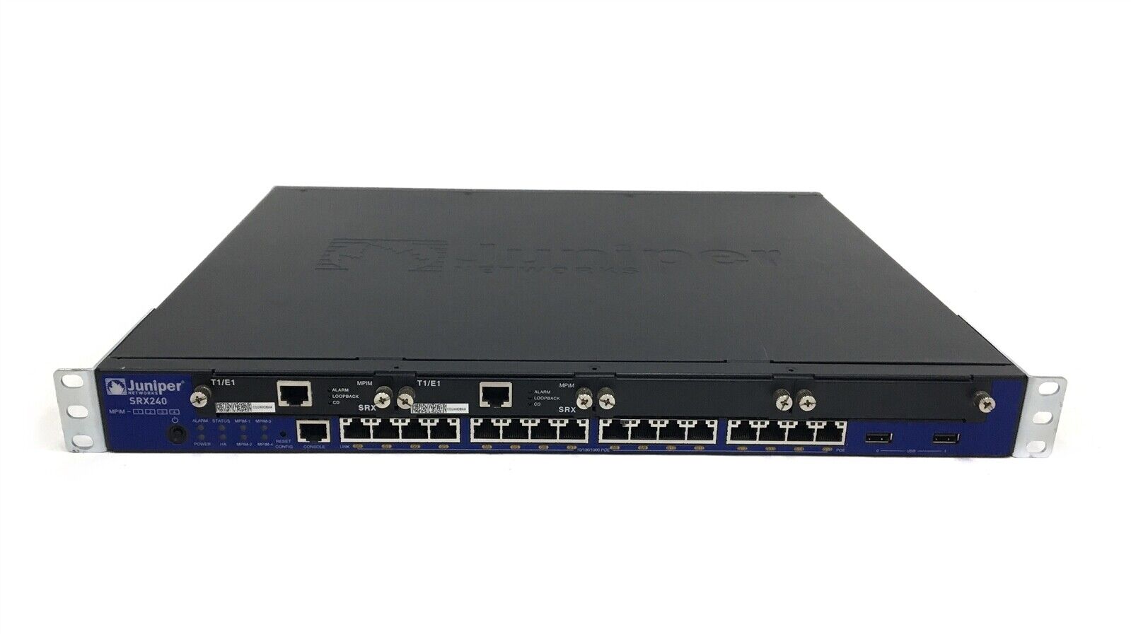 Juniper Networks SRX240H-PoE 16-Port GbE PoE Services Gateway W/ 2x SRX-MP-1TE1