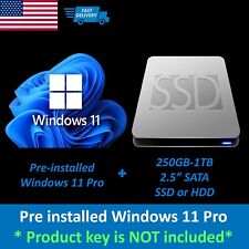 250GB - 1TB Windows 11 Pro 64bit + Super Fast SATA SSD / HDD 2.5