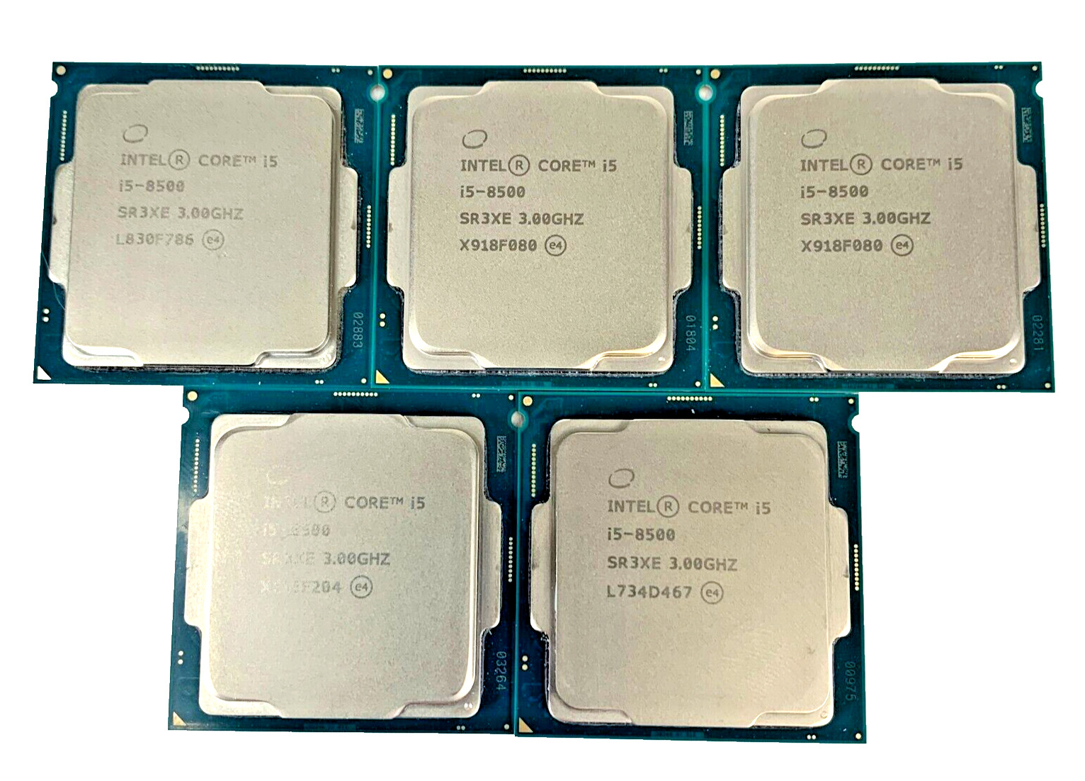 (Lot of 5) Intel Core i5-8500 3.00GHz SR3XE Processor Socket 1151 CPU 8th Gen