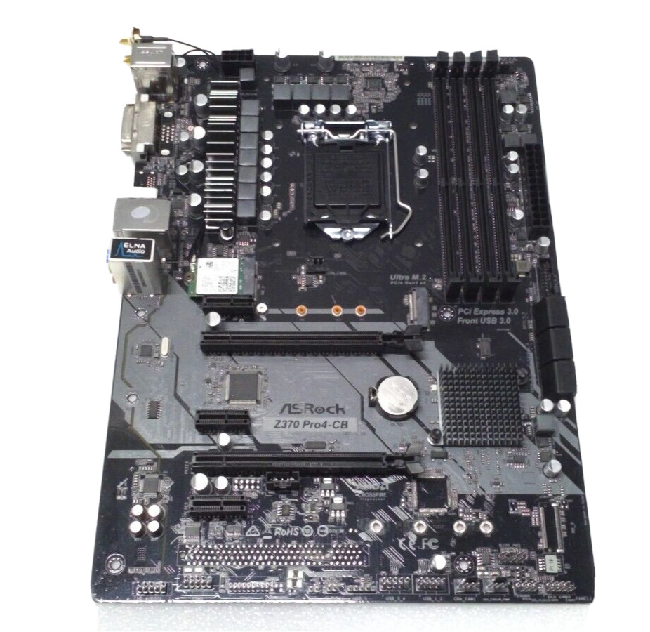 ASRock Z370 Pro4-CB ATX Motherboard Intel Socket LGA1151 DDR4 DVI Type-C WIFI