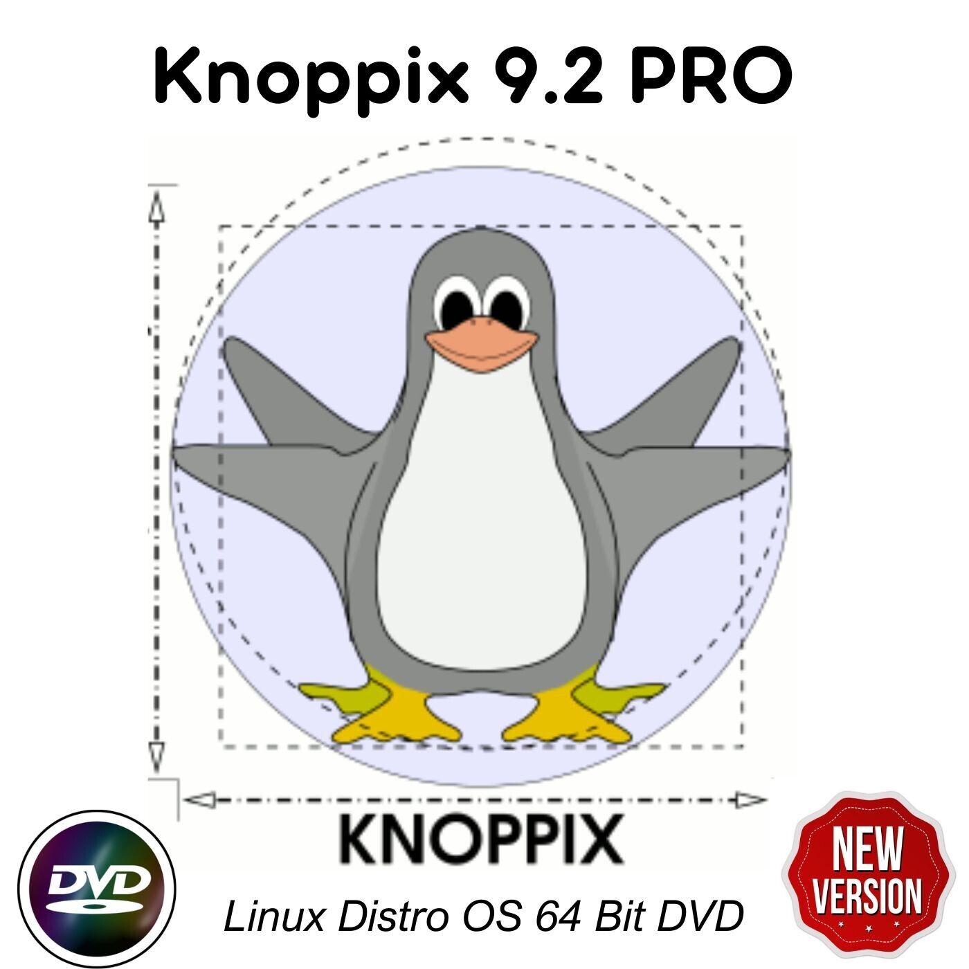 New Knoppix 9.2 Pro Bootable Live OS x86 64Bit DVD Linux