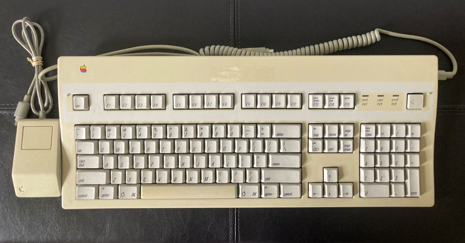 Vintage Apple M3501 Extended Keyboard II, ADB Mouse G5431 & cable