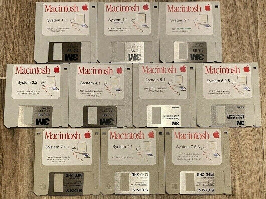 Vintage Classic Apple Macintosh System Boot Install Disk Floppy/CD *Pick Version