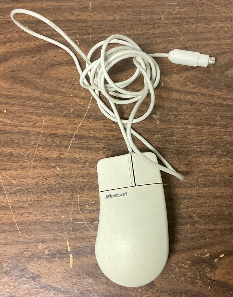 Microsoft ps/2 Port Compatible Mouse 2.1A part X03-58196 vintage ball