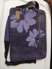 Vintage Heavy Duty Golla Laptop Bag Purple Flowers Pre Owned picture