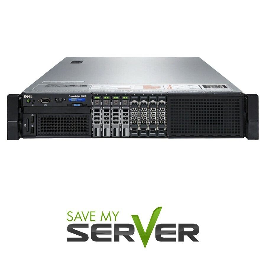 Dell PowerEdge R720 Server 2x E5-2650 V2 2.6GHz = 16 Core H310 64GB 4x 1TB SAS