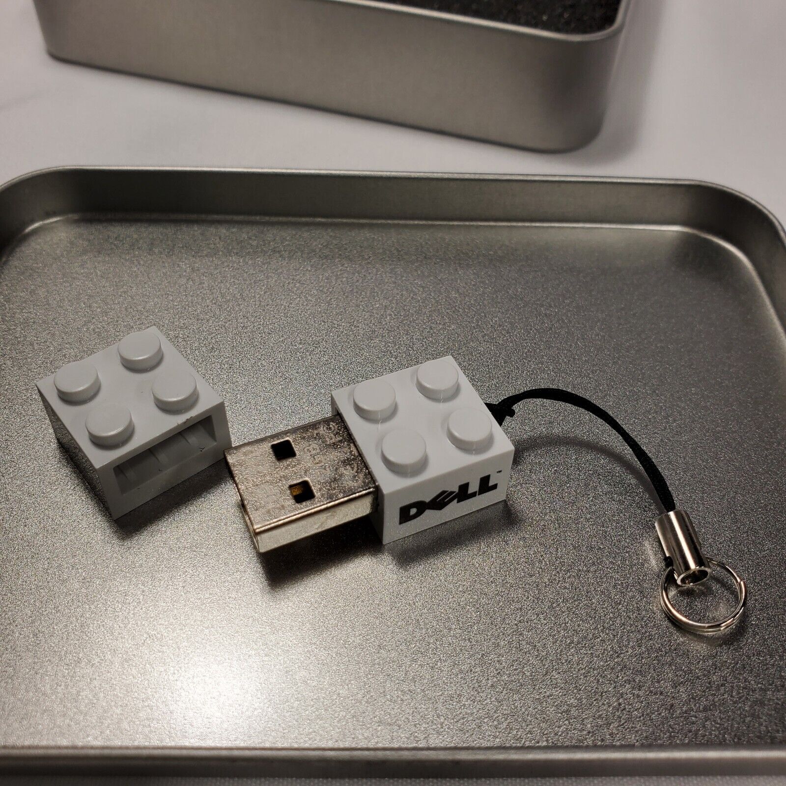 Vintage Dell Novelty Lego Block Flash Drive Key-Chain USB 2 Gigabytes 