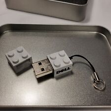 Vintage Dell Novelty Lego Block Flash Drive Key-Chain USB 2 Gigabytes  picture