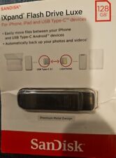 SanDisk 128GB iXpand Flash Drive Luxe for Your iPhone and USB Type-C Open Box picture