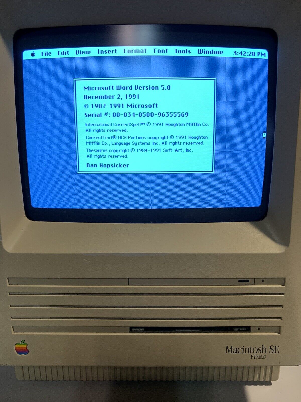 Vintage 800K Microsoft Word 5.0 Macintosh 512ke Plus SE SE-FDHD SE/30 Classic