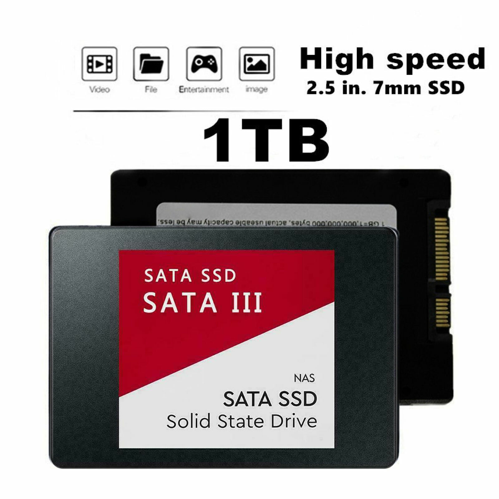 1TB 7mm 2.5'' SSD SATA 3.0 PC High Speed Hard Drives Internal Solid State Drive