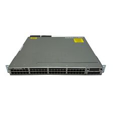 Cisco Catalyst 3850 48 PoE+ WS-C3850-48F-L Switch Dual 1100WAC PSU w/ 1G Module picture