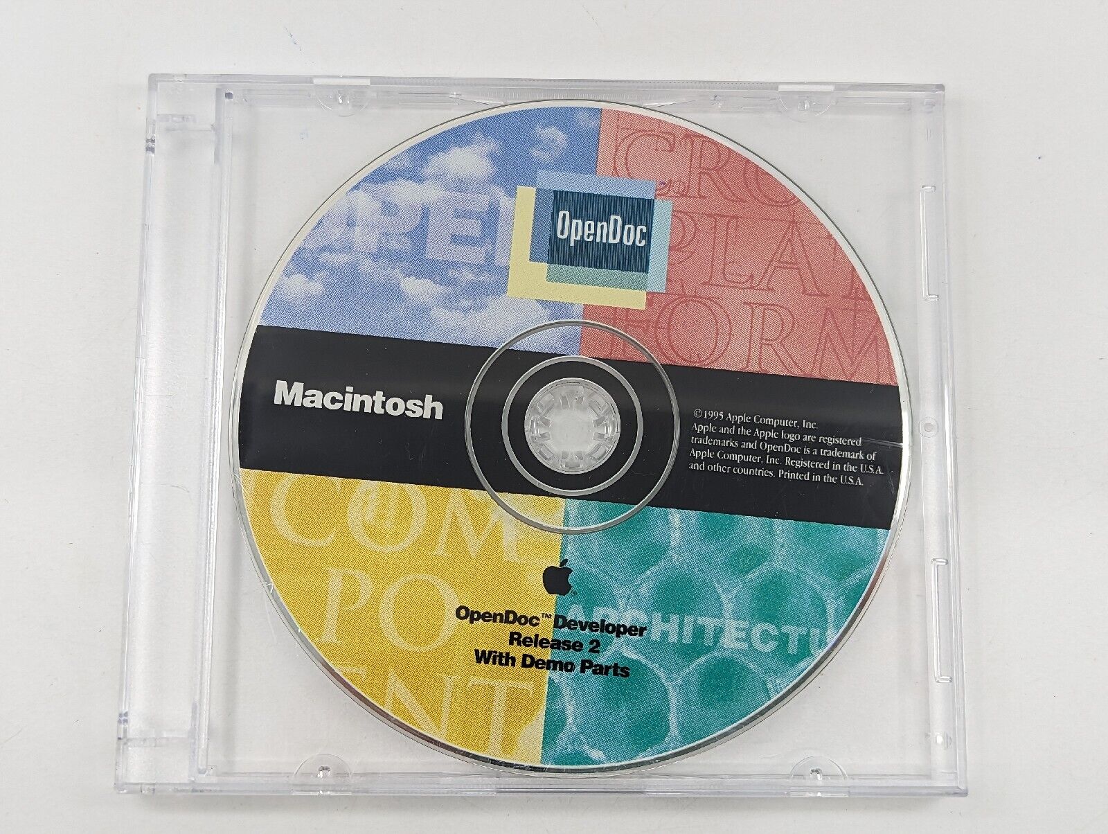Vintage 1994 Apple Computer OpenDoc Developer Release 2 CD ROM w/Demo Parts