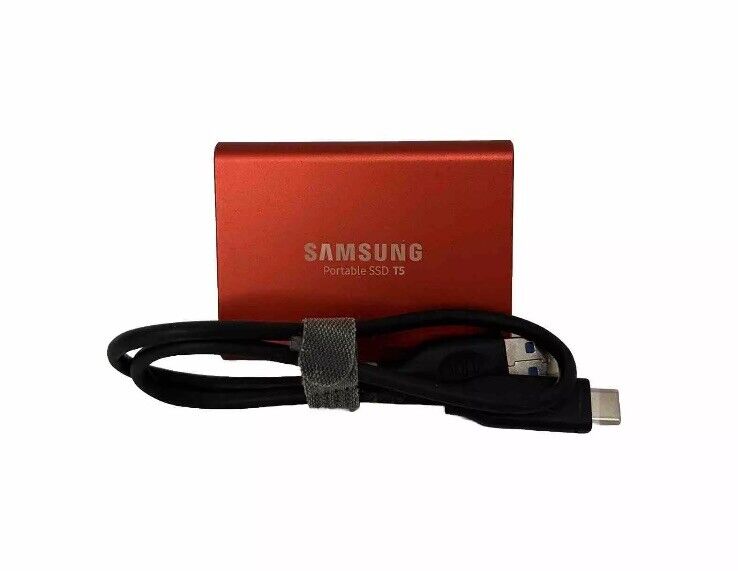 SAMSUNG T5 Portable SSD 500GB Red MU-PA500R Tested Working USB-C External