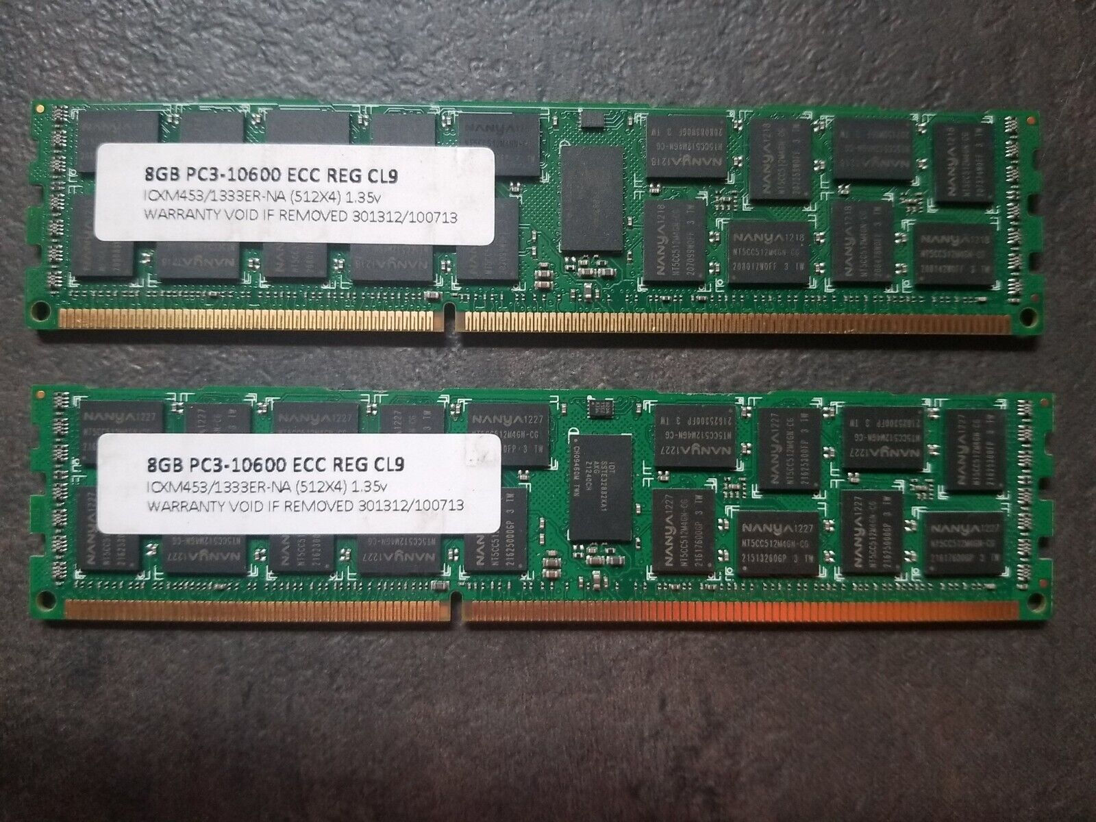 16GB (2x8GB) DDR3 1333 mhz pc3-10600 ECC REG RAM by Nanya