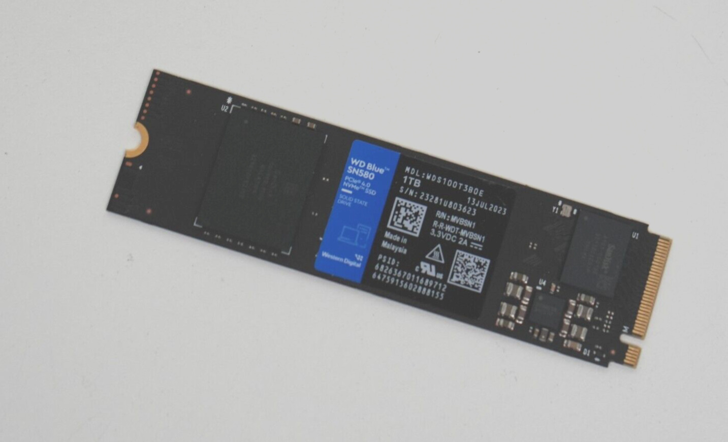 Western Digital WD Blue SN580 1TB M.2 NVMe Internal SSD (WDS100T3B0E)