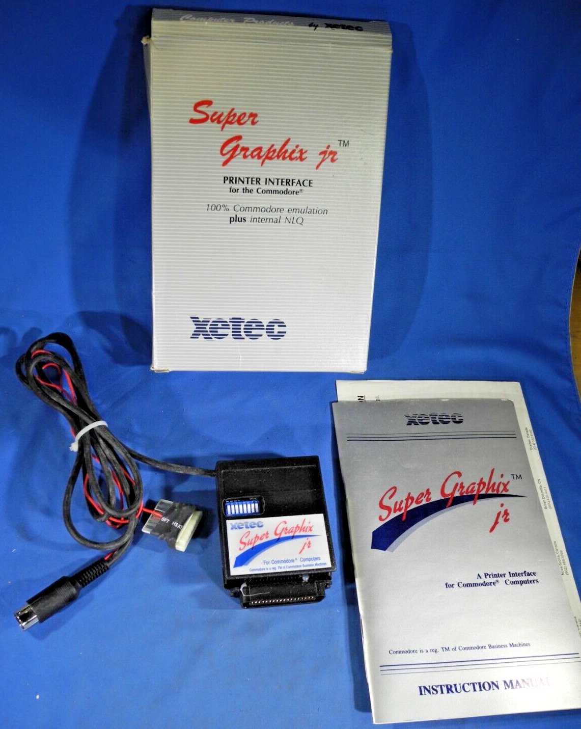 Xetec Super Graphix Jr. Parallel Interface for Commodore Computers Manual & Box