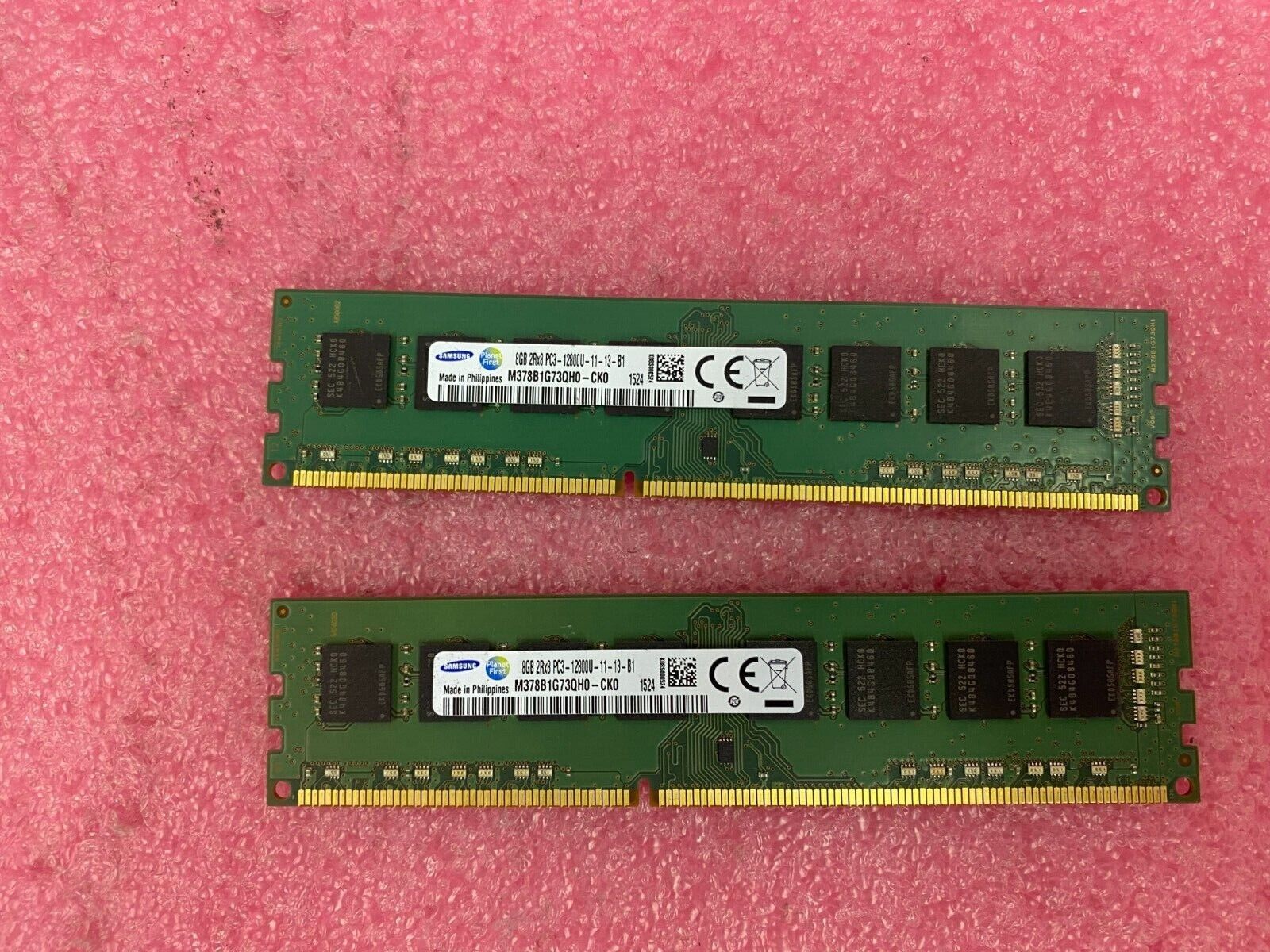 16 GB (2 x 8GB) Samsung DDR3 Desktop Memory RAM PC3-12800U M378B1G73QH0-CK0 