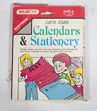 Vintage Value Time Let's Make Calendars & Stationery Apple II+ IIe IIc ST533B14 picture