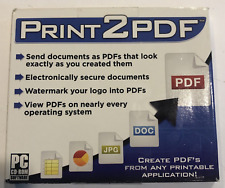Print2pdf PC CD-ROM Vintage Software Adobe .pdf Convertor Sealed NIB picture