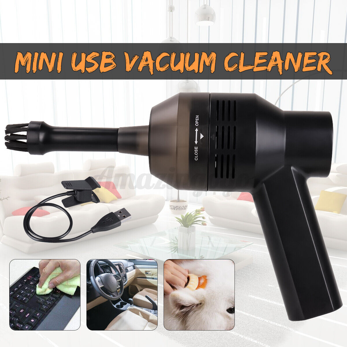 Portable Rechargeable Electric Air Duster Vacuum Cleaner Laptop PC Keyboard