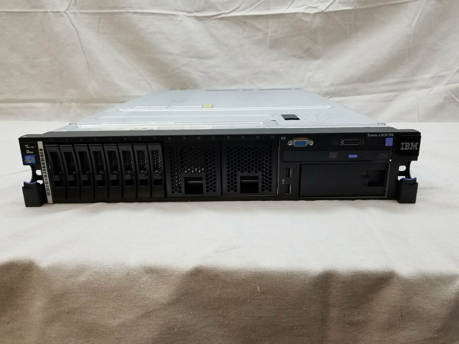 IBM X3650 M4 2U Rack Mount Server 3.8GHZ 128GB 16C/32T Server 2.5