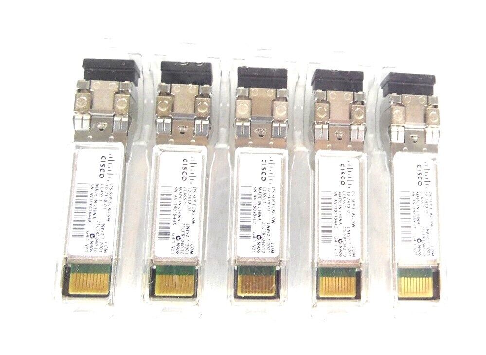 Lot of 5 Cisco DS-SFP-FC8G-SW G4.1 V01 8GB Fibre Channel SFP Transceiver Module