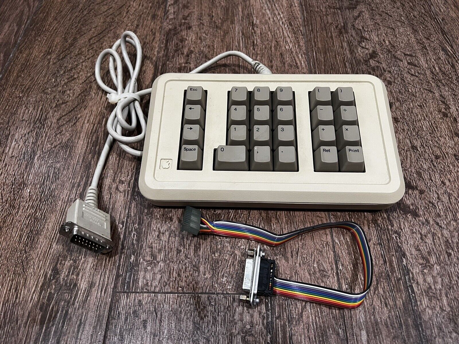 Vintage Apple Numeric Keypad IIe A2M2003 Computer w/ Adapter TESTED WORKING Plus