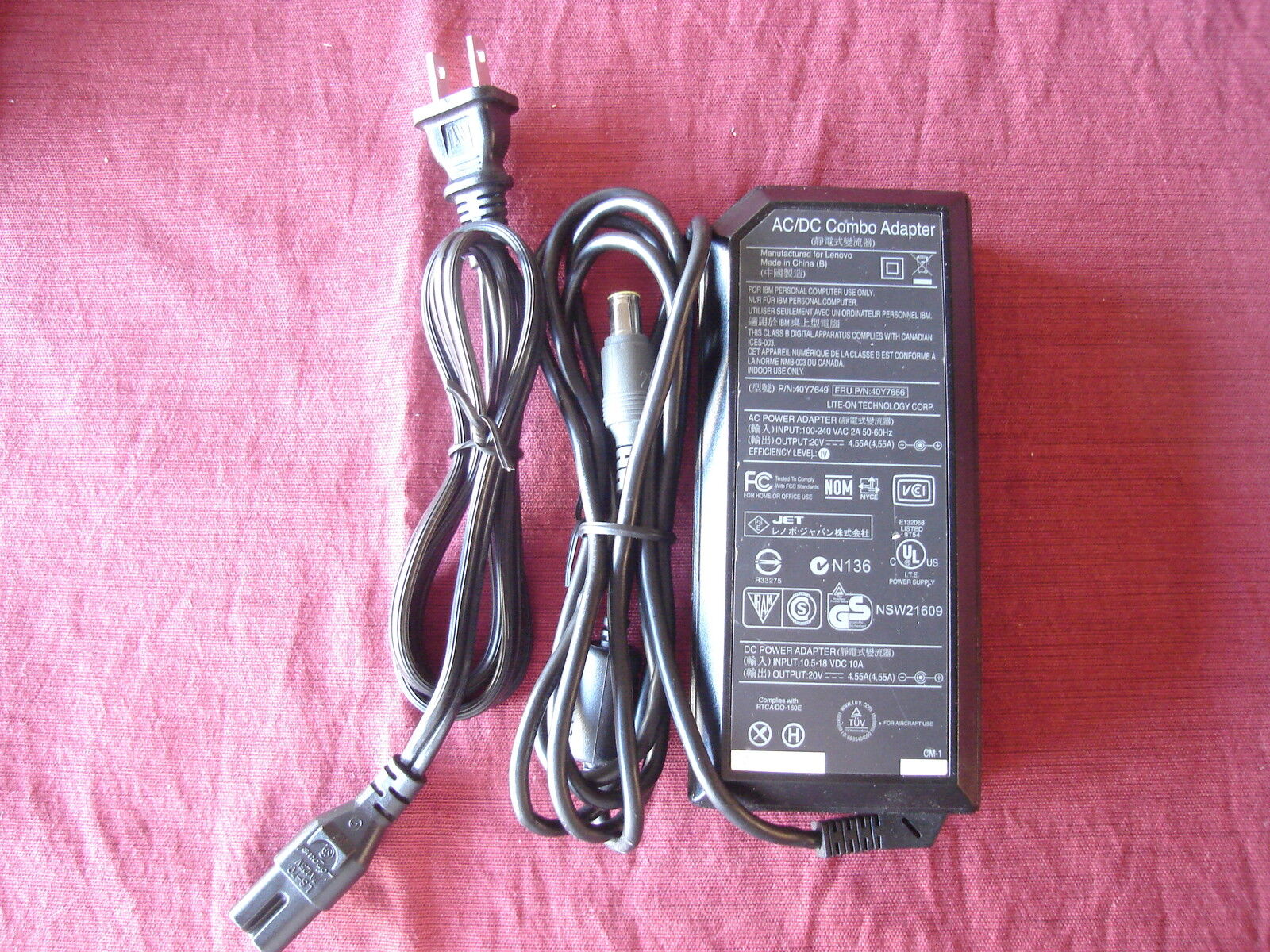 OEM IBM Lenovo ThinkPad T60 T410 T510 T400 20v 4.5a 90w AC Adapter/Charger+Cord