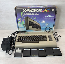 Vtg Commodore C64 Personal Computer System & Games Untested w Original Box picture