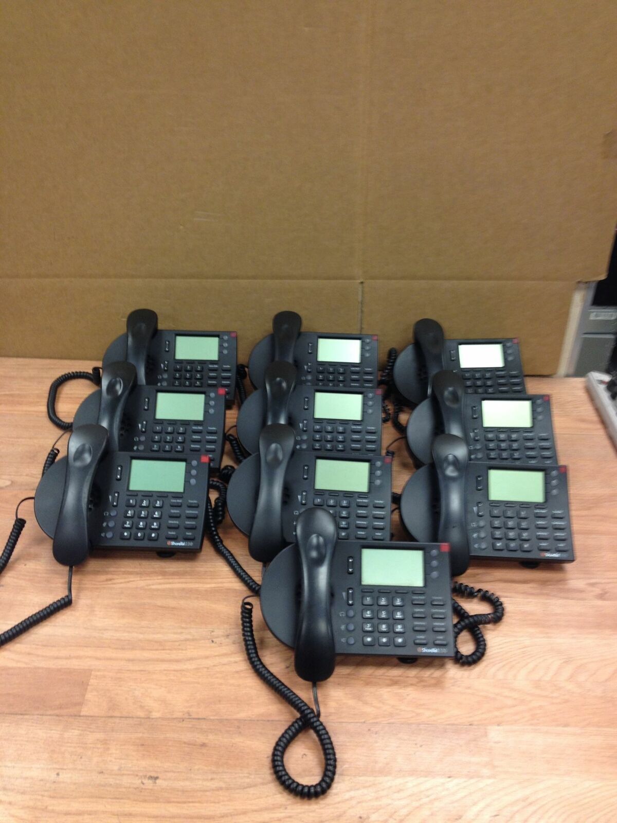 Lot of 10 ShoreTel IP 230 IP230 Black VoIP Shorephone Desk Phone Working