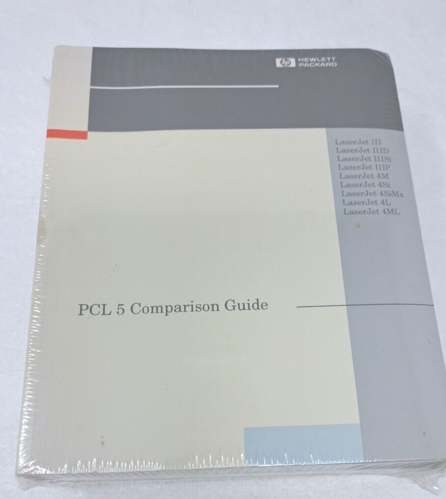 Vintage HP PCL 5 Printer Language Technical Reference Manual Comparison Guide