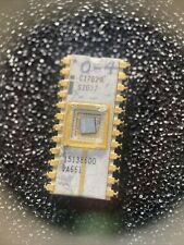 Vintage Computer Chip Gold White Ceramic Intel C1702A Static EPROM 2048-bit 1972 picture