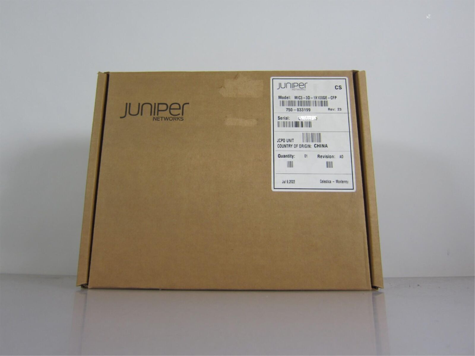 Juniper MIC3-3D-1X100GE-CFP 100-Gigabit Ethernet MIC with CFP Factory Sealed