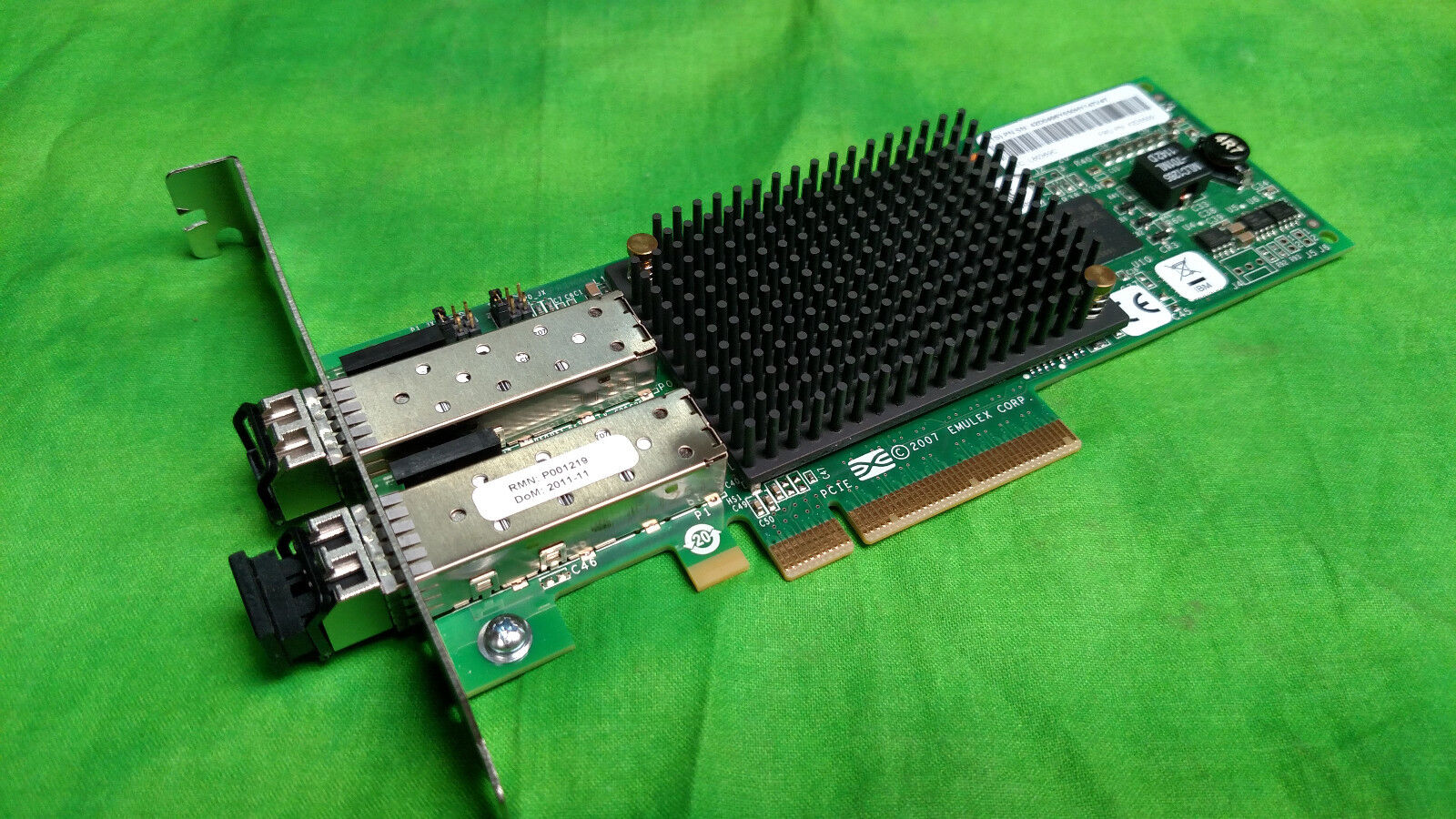 IBM 42D0500 Emulex LPE12002 PCIe Dual Port 8Gb FC HBA w/ 2 SFP Transceivers IBM