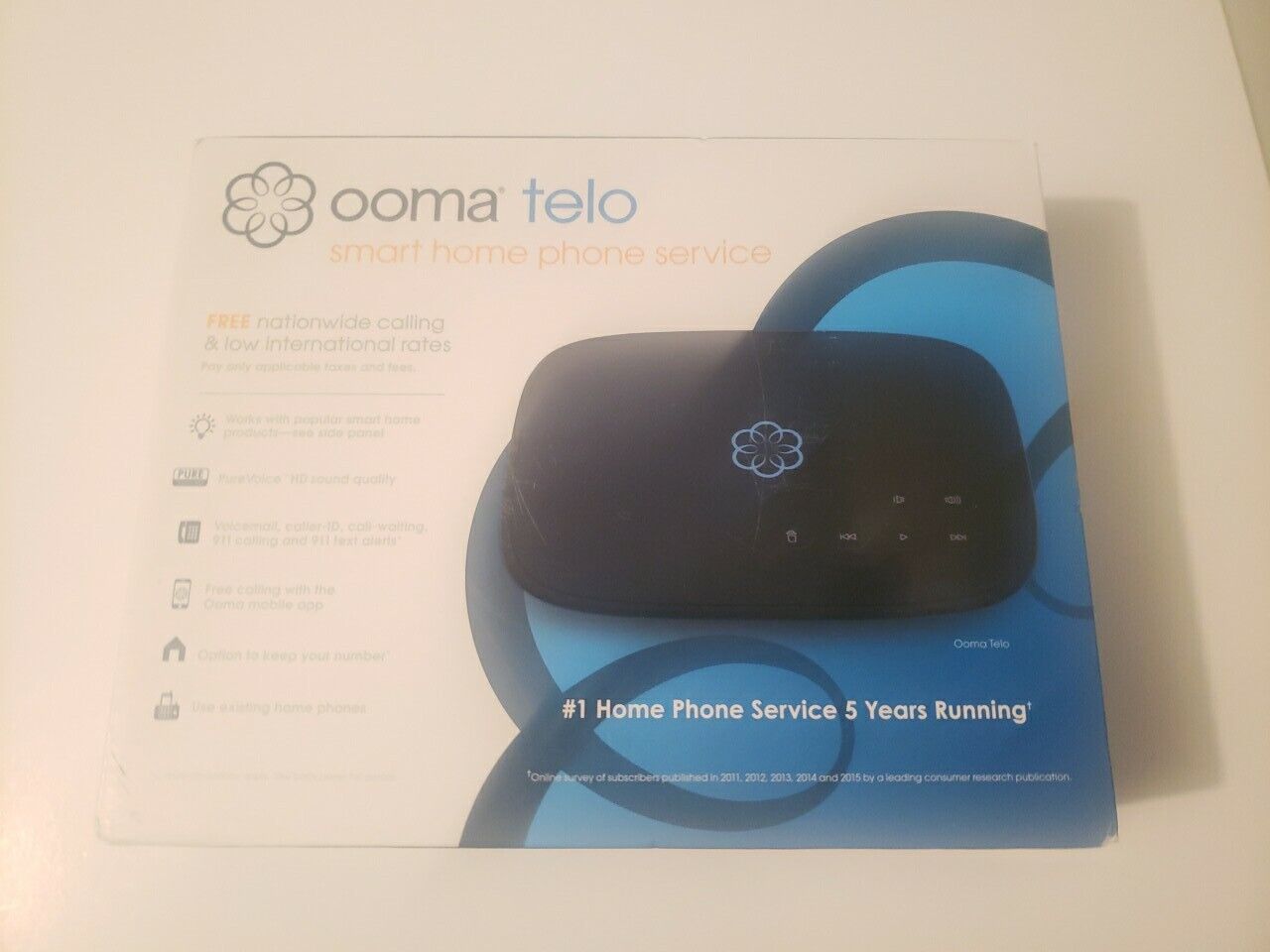 Ooma Telo Free Smart Home Phone Service VoIP Phone - Black