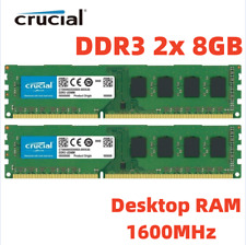 CRUCIAL DDR3 1600MHz 2x 8GB 16GB PC3-12800 Desktop Memory RAM 240pin DIMM 16G 8G picture