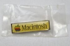 Vintage Apple Macintosh Lapel Pin Off White NEW in Baggie NOS 1980 s picture