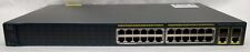 Cisco WS-C2960 24PC-S 10/100 Ports PoE Switch Mtg brackets & pwr cord FREE S&H picture