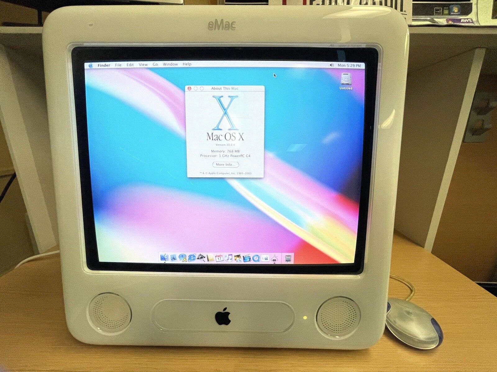 Vintage Apple eMac A1002 EMC 1955 55GB Hard drive WORKS PERFECTLY Mint condition