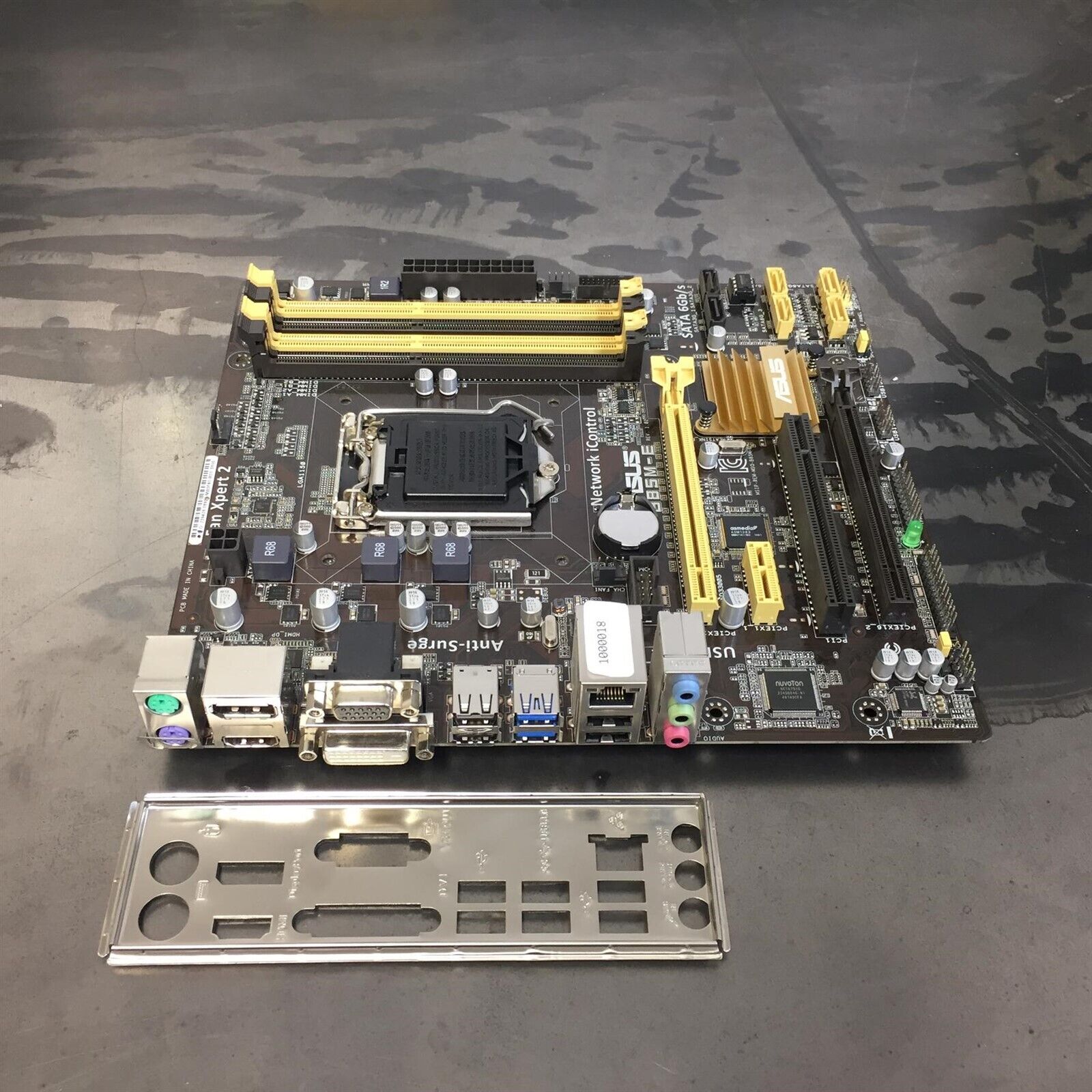 Asus B85M-E LGA1150 DDR3 Micro ATX Desktop Motherboard + I/O Plate Tested